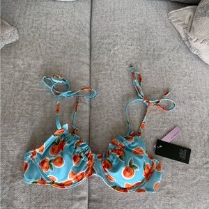 Peach Print Bikini Top